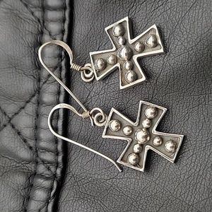 Silver Celtic Cross Earrings